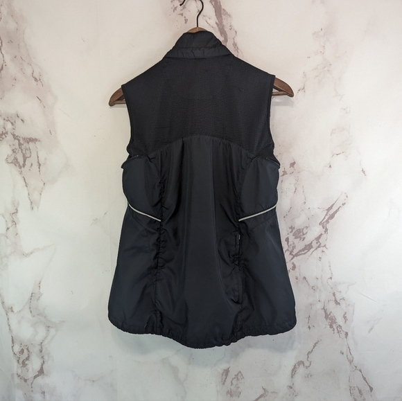 Nike Vest Womens Medium Black Jacket Windbreaker Vtg 90s Y2K Cycling Golf Zip In - Picture 4 of 16